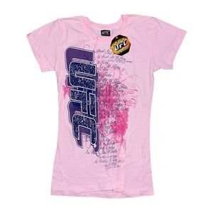 Y2K UFC Ultimate Fighting Championship Pink Graphic T-Shirt Womens Medium NWT